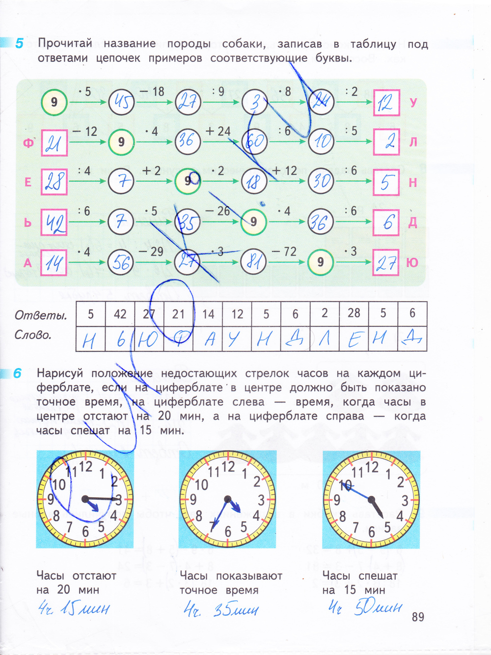 Рабочая тетрадь по математике 3 класс. Часть 1, 2. ФГОС Дорофеев, Миракова Страница 89