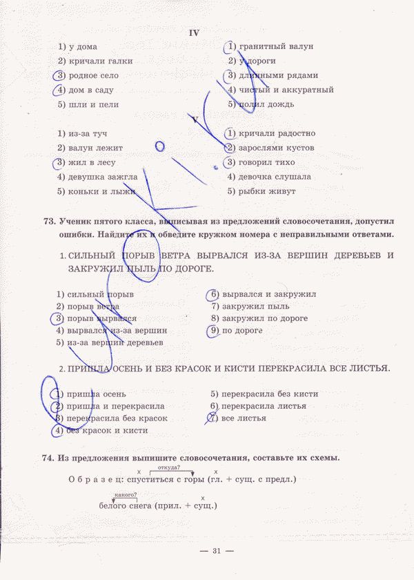 Рабочая тетрадь по русскому языку 5 класс. Часть 1, 2 Богданова Страница 31