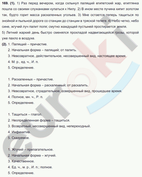 Русский язык 7 класс. ФГОС Разумовская Задание 169