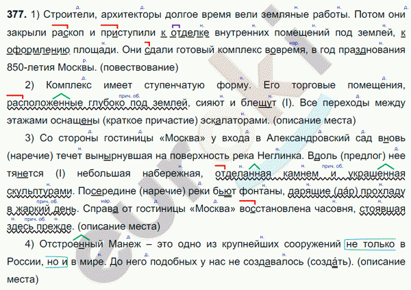 Русский язык 7 класс. ФГОС Разумовская Задание 377