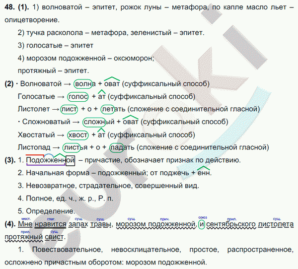 Русский язык 7 класс. ФГОС Разумовская Задание 48