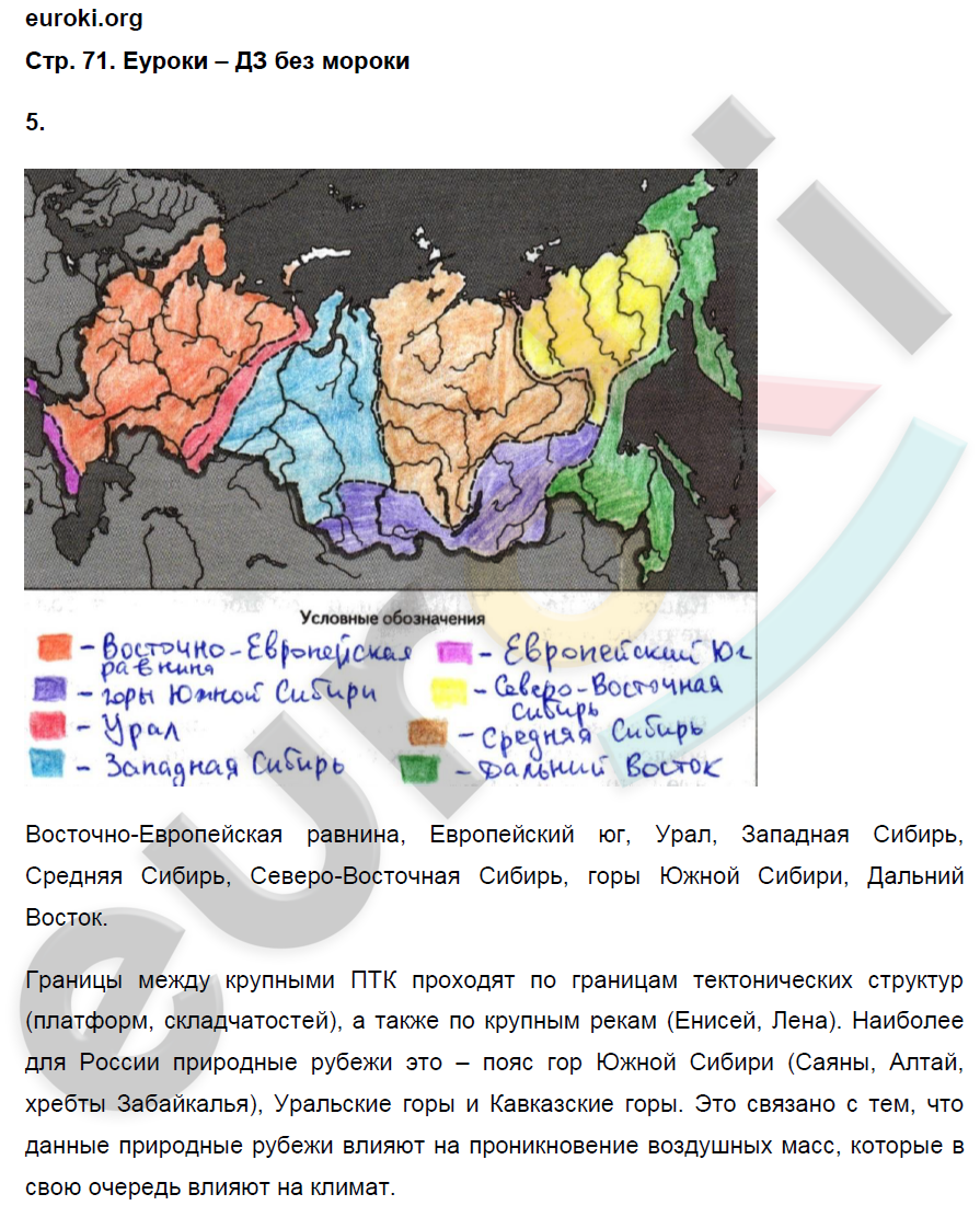 Рабочая тетрадь по географии 8 класс. ФГОС Ким, Марченко, Низовцев Страница 71