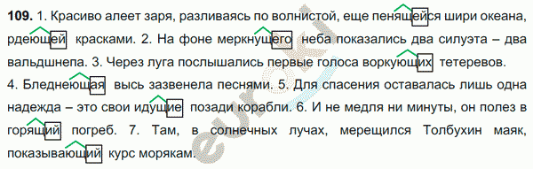 Русский язык 7 класс. ФГОС Баранов, Ладыженская Задание 109