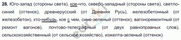 Русский язык 7 класс. ФГОС Баранов, Ладыженская Задание 28