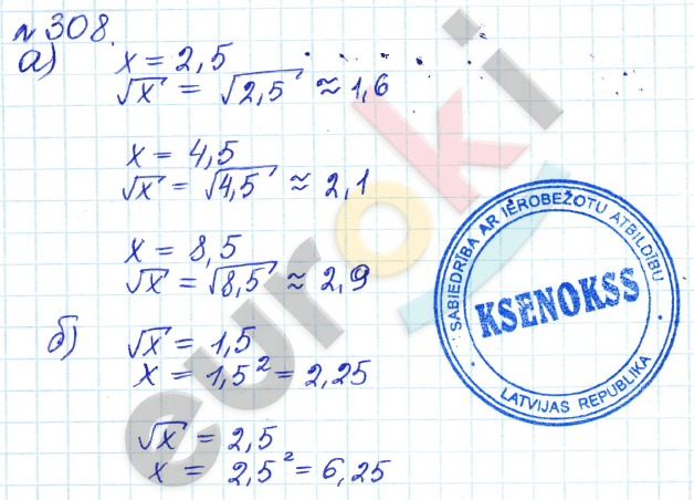 Алгебра 8 класс. ФГОС Дорофеев, Суворова Задание 308