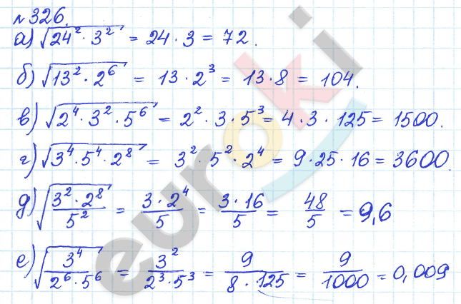 Алгебра 8 класс. ФГОС Дорофеев, Суворова Задание 326