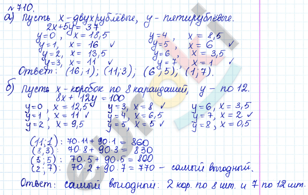 Алгебра 8 класс. ФГОС Дорофеев, Суворова Задание 710