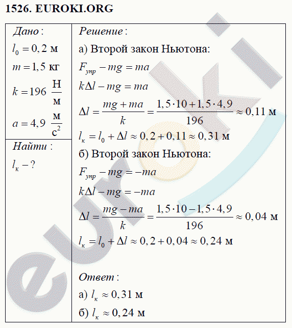 Физика 9 класс Перышкин (сборник задач) Задание 1526