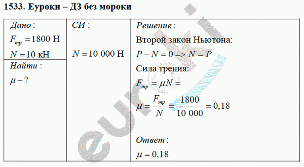 Физика 9 класс Перышкин (сборник задач) Задание 1533