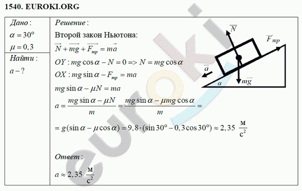 Физика 9 класс Перышкин (сборник задач) Задание 1540