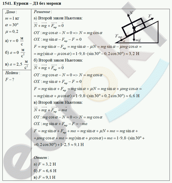 Физика 9 класс Перышкин (сборник задач) Задание 1541
