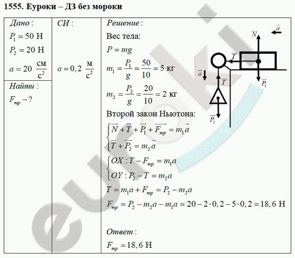 Физика 9 класс Перышкин (сборник задач) Задание 1555