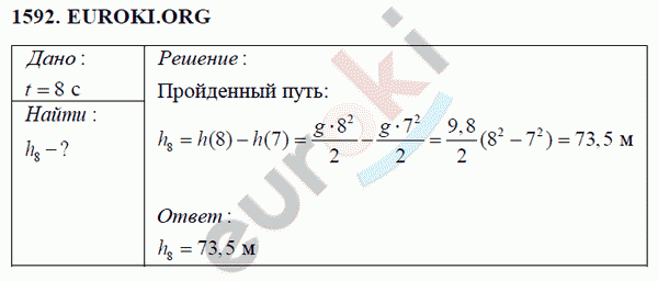 Физика 9 класс Перышкин (сборник задач) Задание 1592