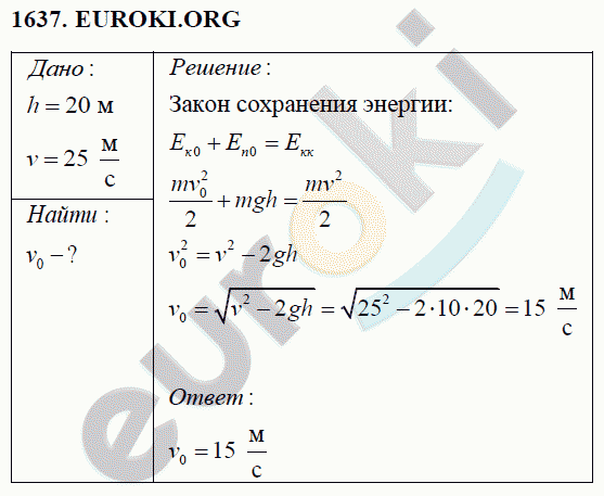 Физика 9 класс Перышкин (сборник задач) Задание 1637