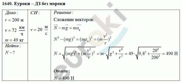 Физика 9 класс Перышкин (сборник задач) Задание 1640