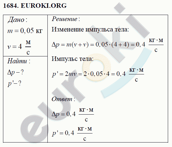 Физика 9 класс Перышкин (сборник задач) Задание 1684