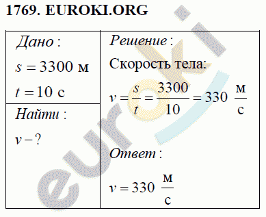 Физика 9 класс Перышкин (сборник задач) Задание 1769