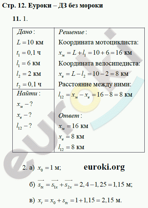 Рабочая тетрадь по физике 9 класс Касьянов, Дмитриева Страница 12
