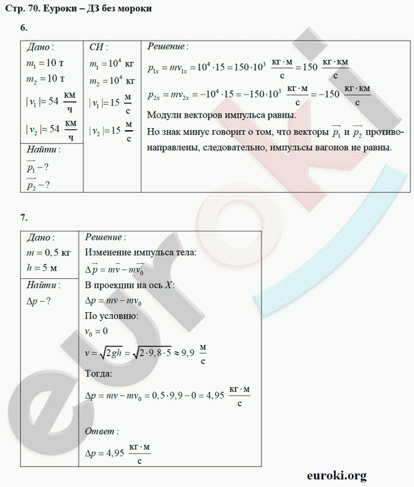 Рабочая тетрадь по физике 9 класс Касьянов, Дмитриева Страница 70