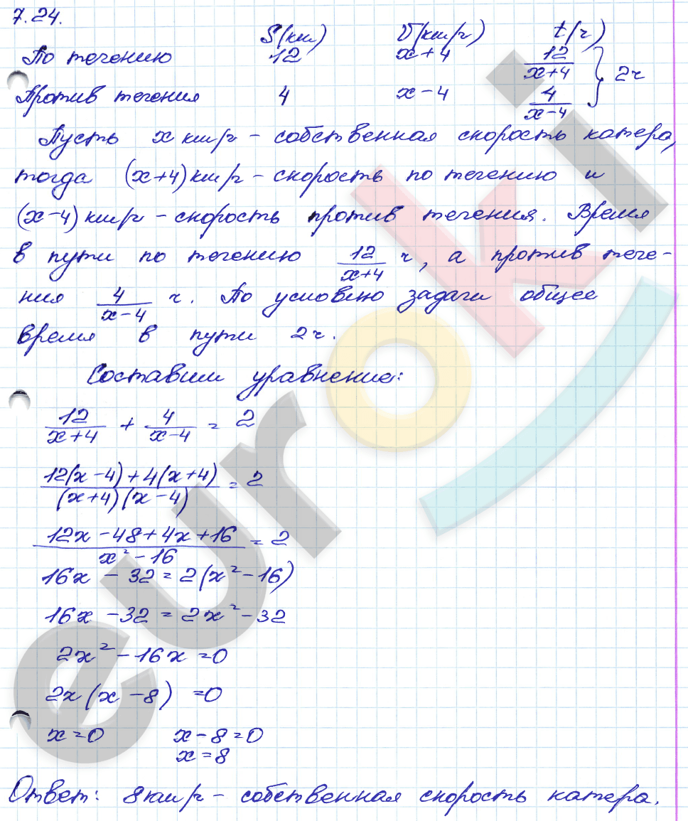 Алгебра 8 класс. ФГОС Мордкович, Александрова, Мишустина Задание 24