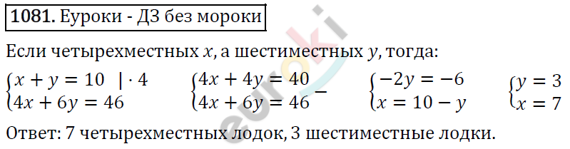 Алгебра 7 класс. ФГОС Мерзляк, Полонский, Якир Задание 1081