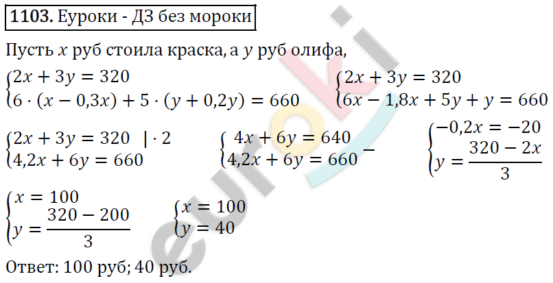 Алгебра 7 класс. ФГОС Мерзляк, Полонский, Якир Задание 1103
