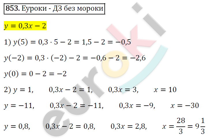 Алгебра 7 класс. ФГОС Мерзляк, Полонский, Якир Задание 853