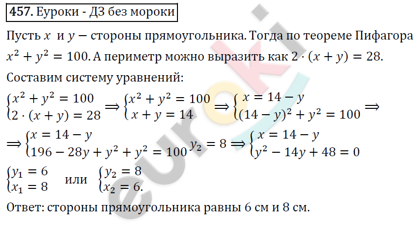 Алгебра 9 класс. ФГОС Макарычев, Миндюк, Нешков Задание 457