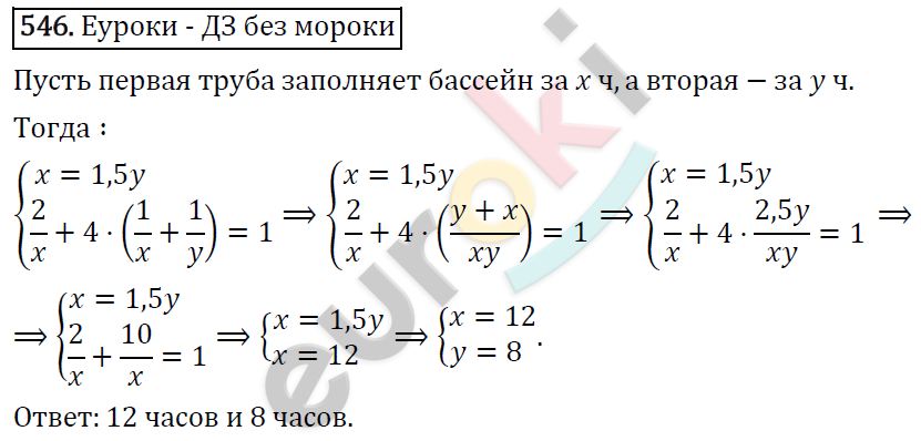 Алгебра 9 класс. ФГОС Макарычев, Миндюк, Нешков Задание 546