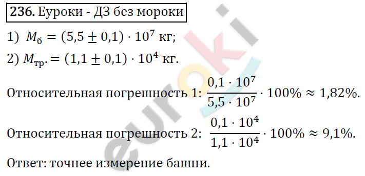 Алгебра 8 класс. ФГОС Колягин, Ткачева, Фёдорова Задание 236