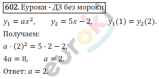 Алгебра 8 класс. ФГОС Колягин, Ткачева, Фёдорова Задание 602