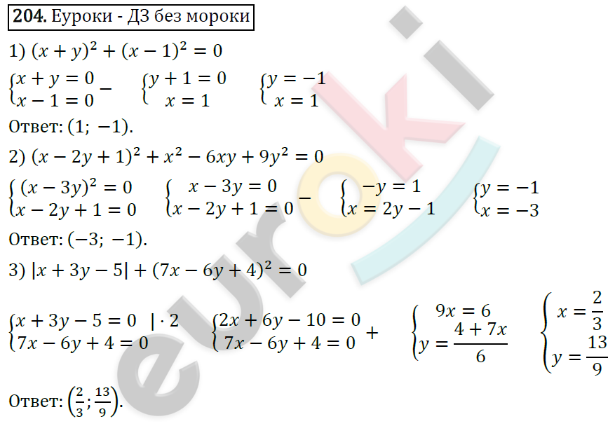 Дидактические материалы по алгебре 7 класс Мерзляк, Полонский, Рабинович Вариант 204