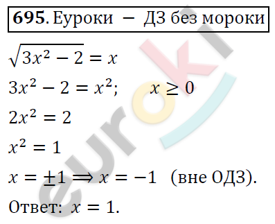 Алгебра 9 класс. ФГОС Колягин, Ткачева, Фёдорова Задание 695