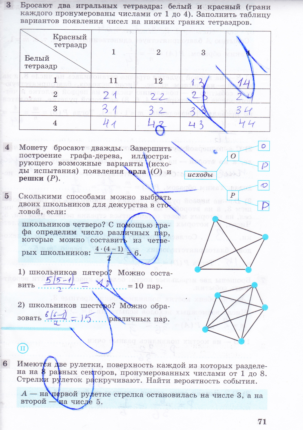 Рабочая тетрадь по алгебре 9 класс. ФГОС Ткачёва, Фёдорова Страница 71