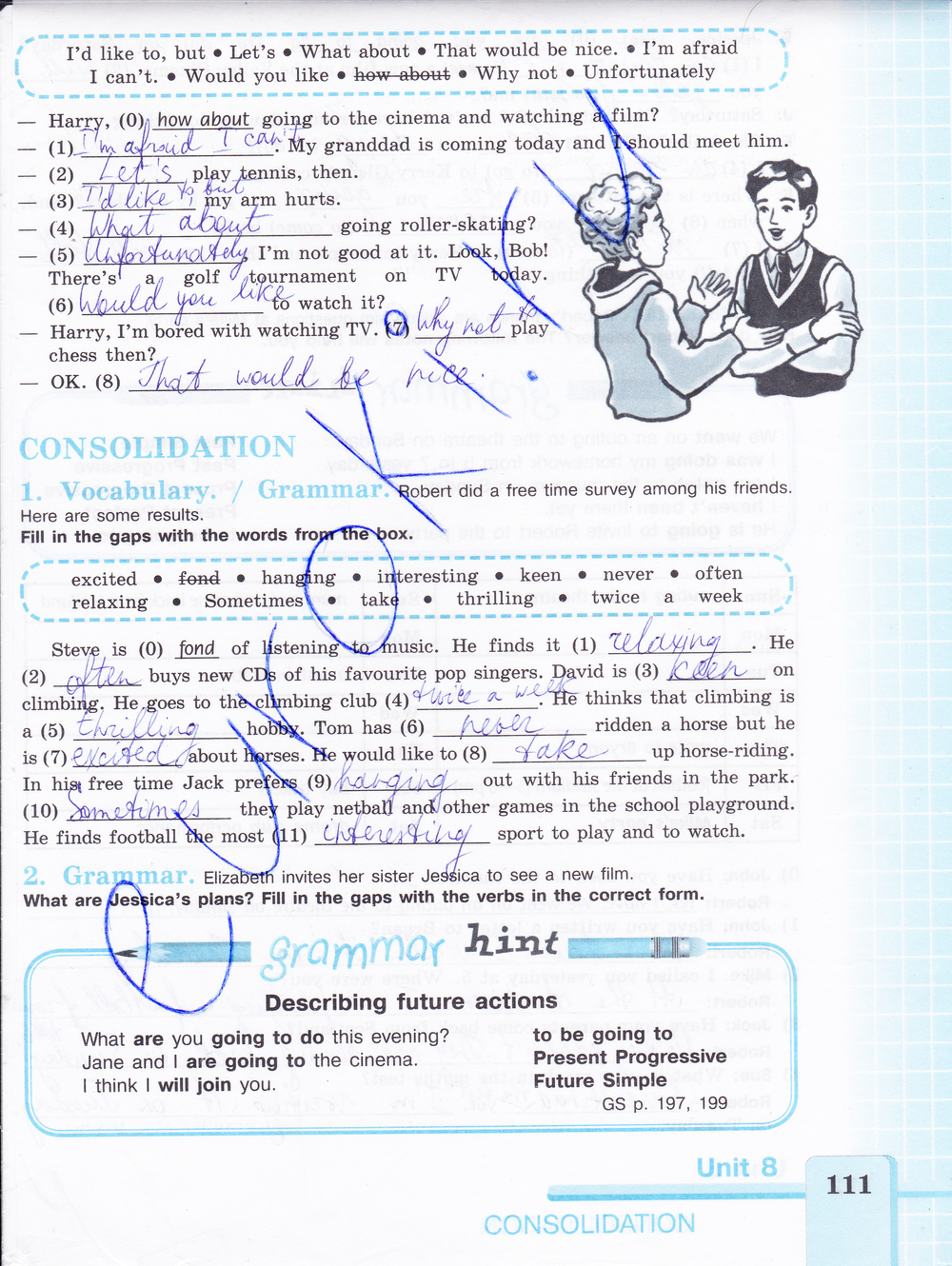 Рабочая тетрадь по английскому 7 класс (нумерация страниц не совпадает на 2 стр. со старым изданием) Кузовлев Страница 111