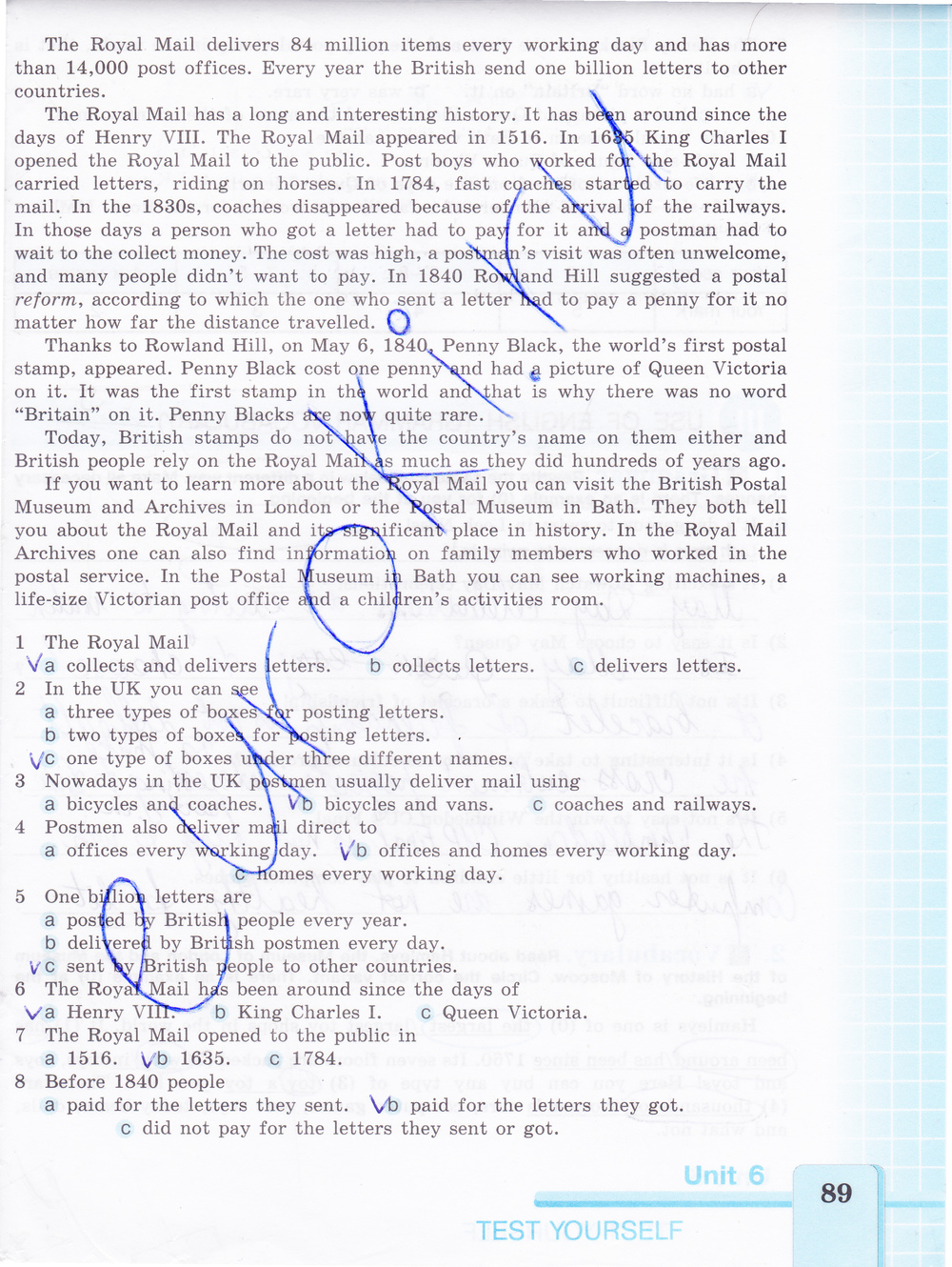 Рабочая тетрадь по английскому 7 класс (нумерация страниц не совпадает на 2 стр. со старым изданием) Кузовлев Страница 89