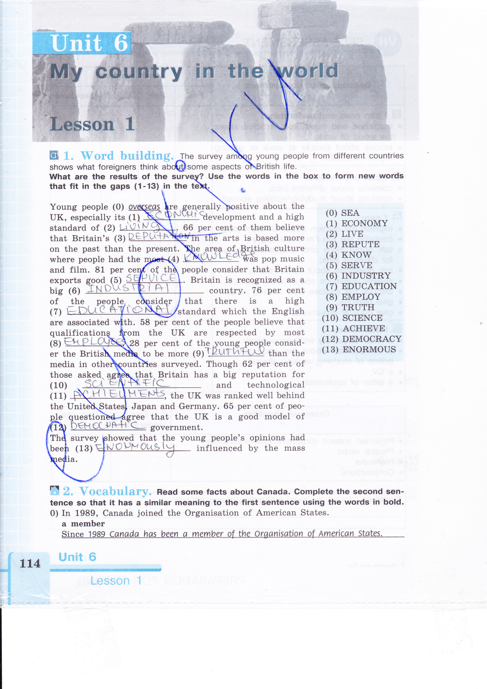 Рабочая тетрадь по английскому языку 9 класс (зеленая и синяя обложки) Кузовлев, Лапа, Перегудова Страница 114