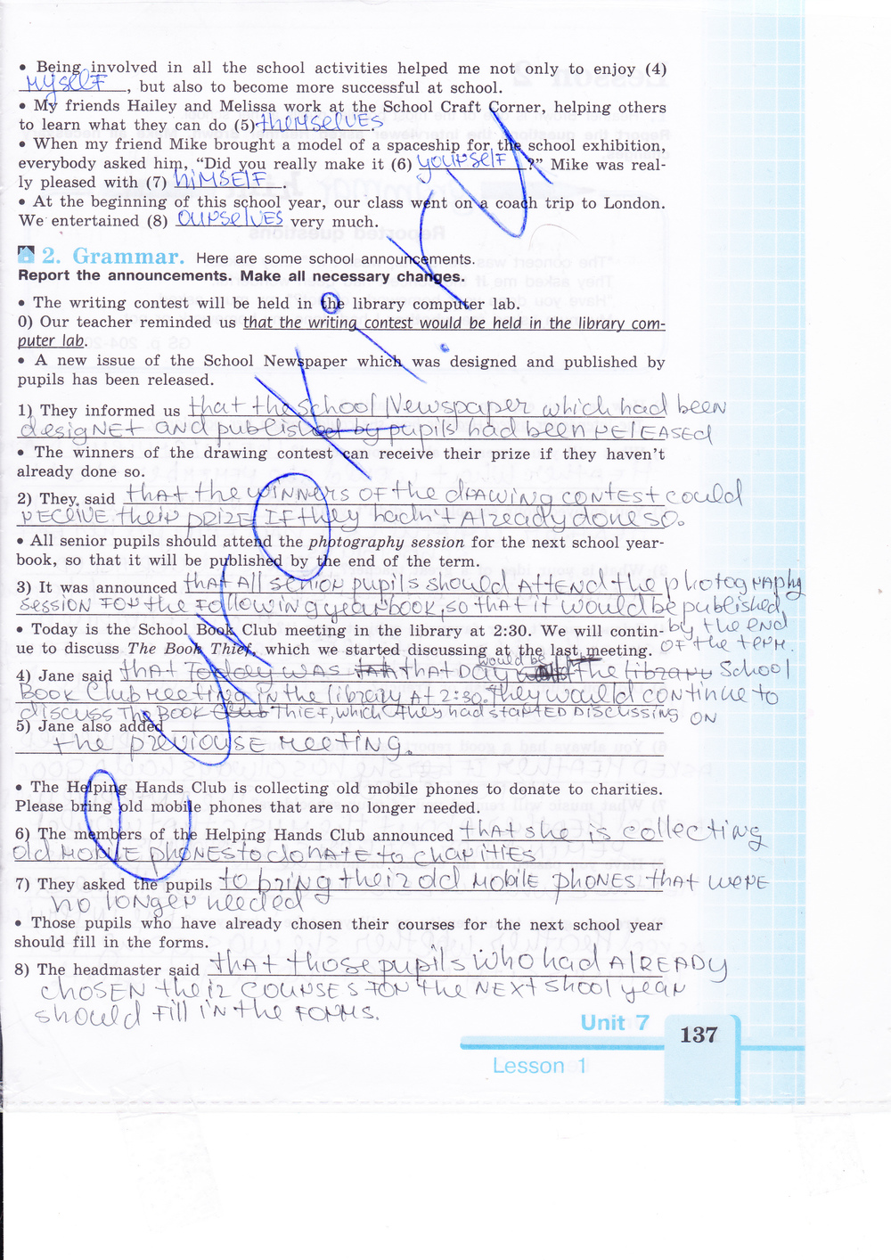 Рабочая тетрадь по английскому языку 9 класс (зеленая и синяя обложки) Кузовлев, Лапа, Перегудова Страница 137