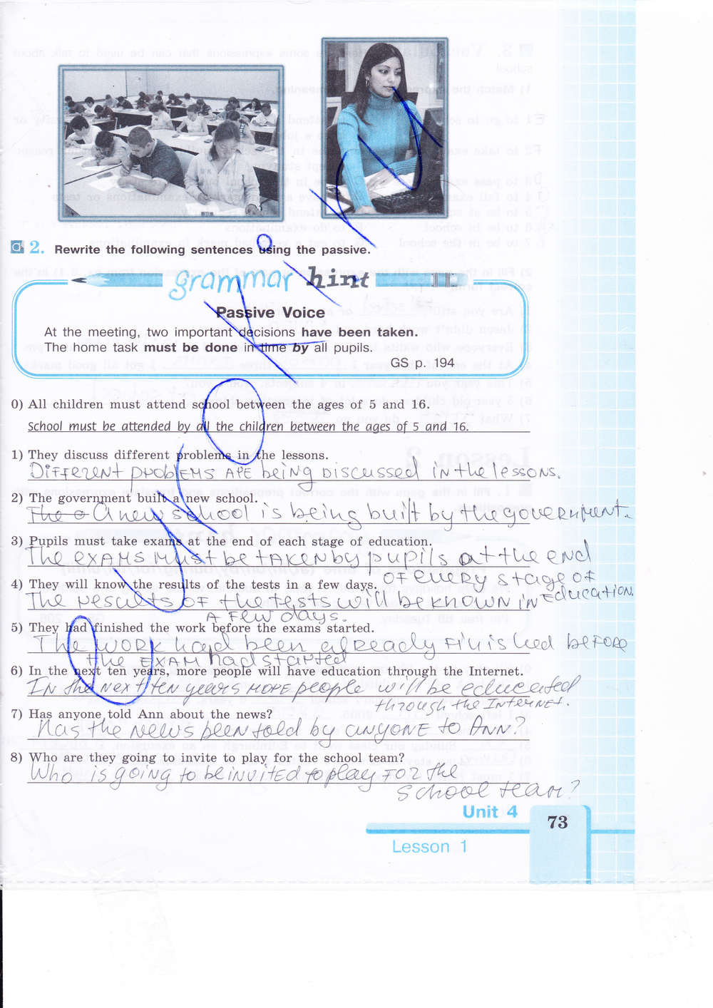 Рабочая тетрадь по английскому языку 9 класс (зеленая и синяя обложки) Кузовлев, Лапа, Перегудова Страница 73
