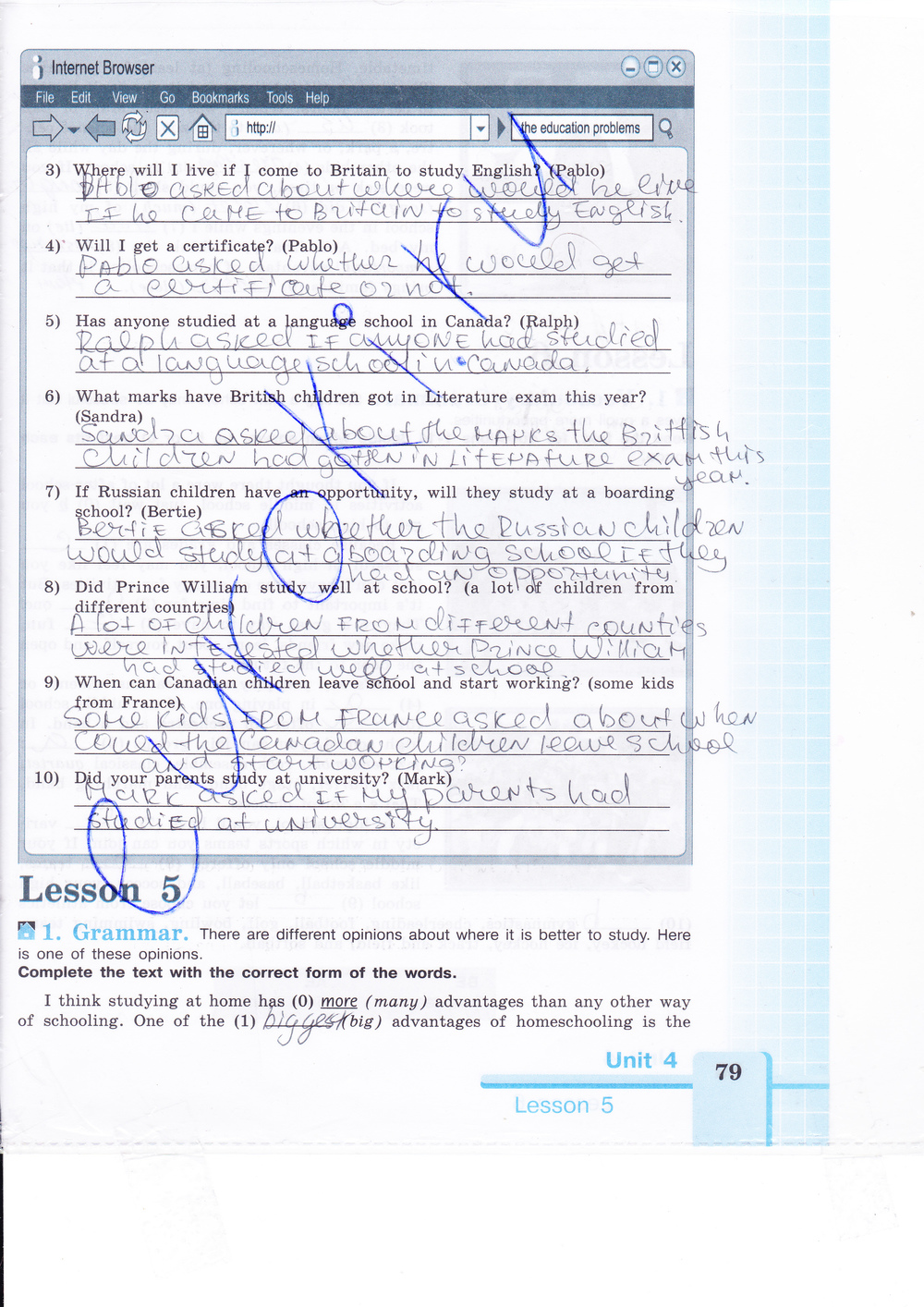 Рабочая тетрадь по английскому языку 9 класс (зеленая и синяя обложки) Кузовлев, Лапа, Перегудова Страница 79