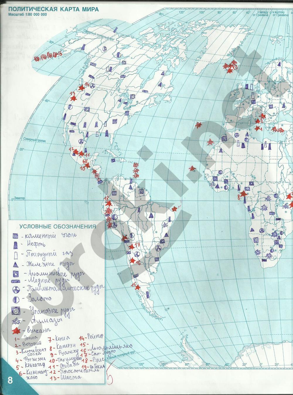 Контурные карты по географии 6 класс Домогацких, Банников Страница 8