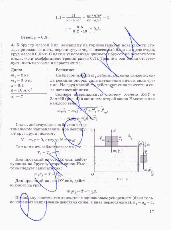 Рабочая тетрадь по физике 10 класс Пурышева, Важеевская Страница 17