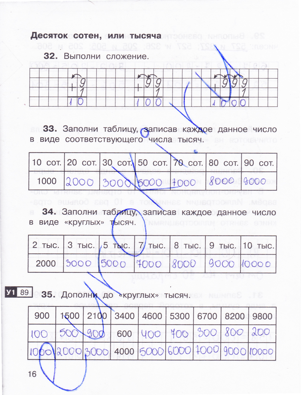 Рабочая тетрадь по математике 3 класс. Часть 1, 2. ФГОС Захарова, Юдина Страница 16