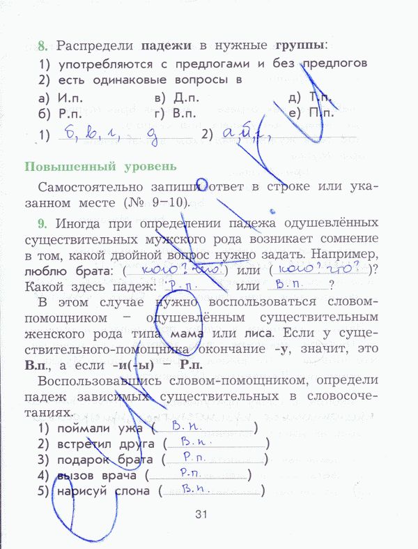 Рабочая тетрадь по русскому языку 4 класс Исаева Страница 31