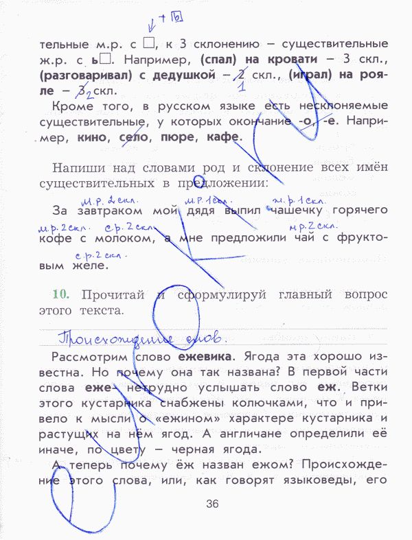 Рабочая тетрадь по русскому языку 4 класс Исаева Страница 36