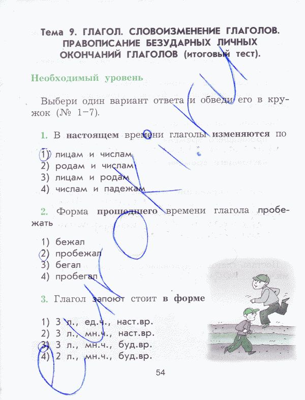 Рабочая тетрадь по русскому языку 4 класс Исаева Страница 54