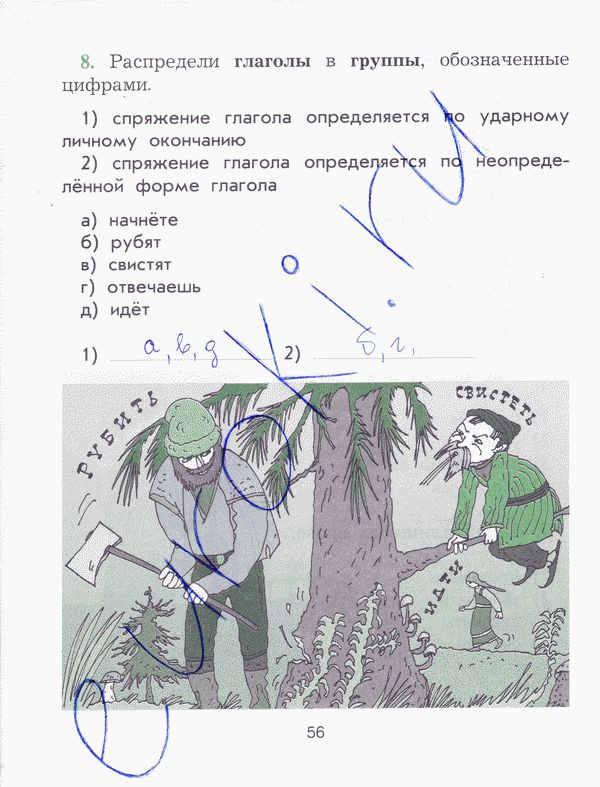 Рабочая тетрадь по русскому языку 4 класс Исаева Страница 56