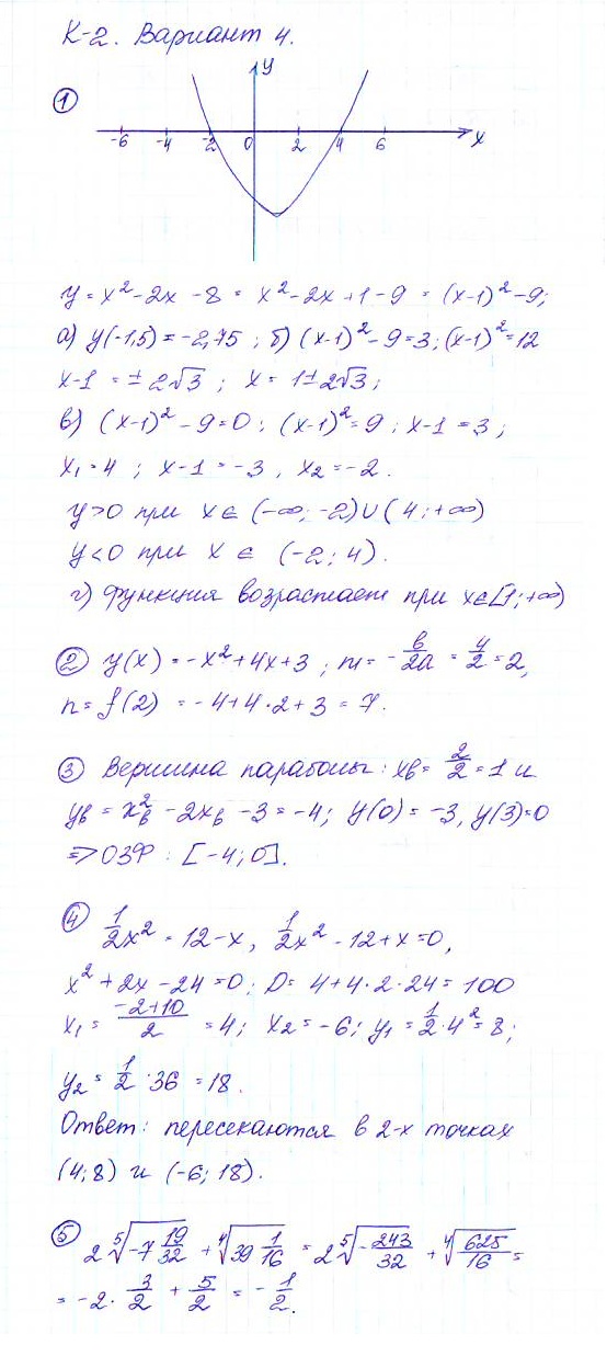 Дидактические материалы по алгебре 9 класс Макарычев, Миндюк, Крайнева Вариант 4