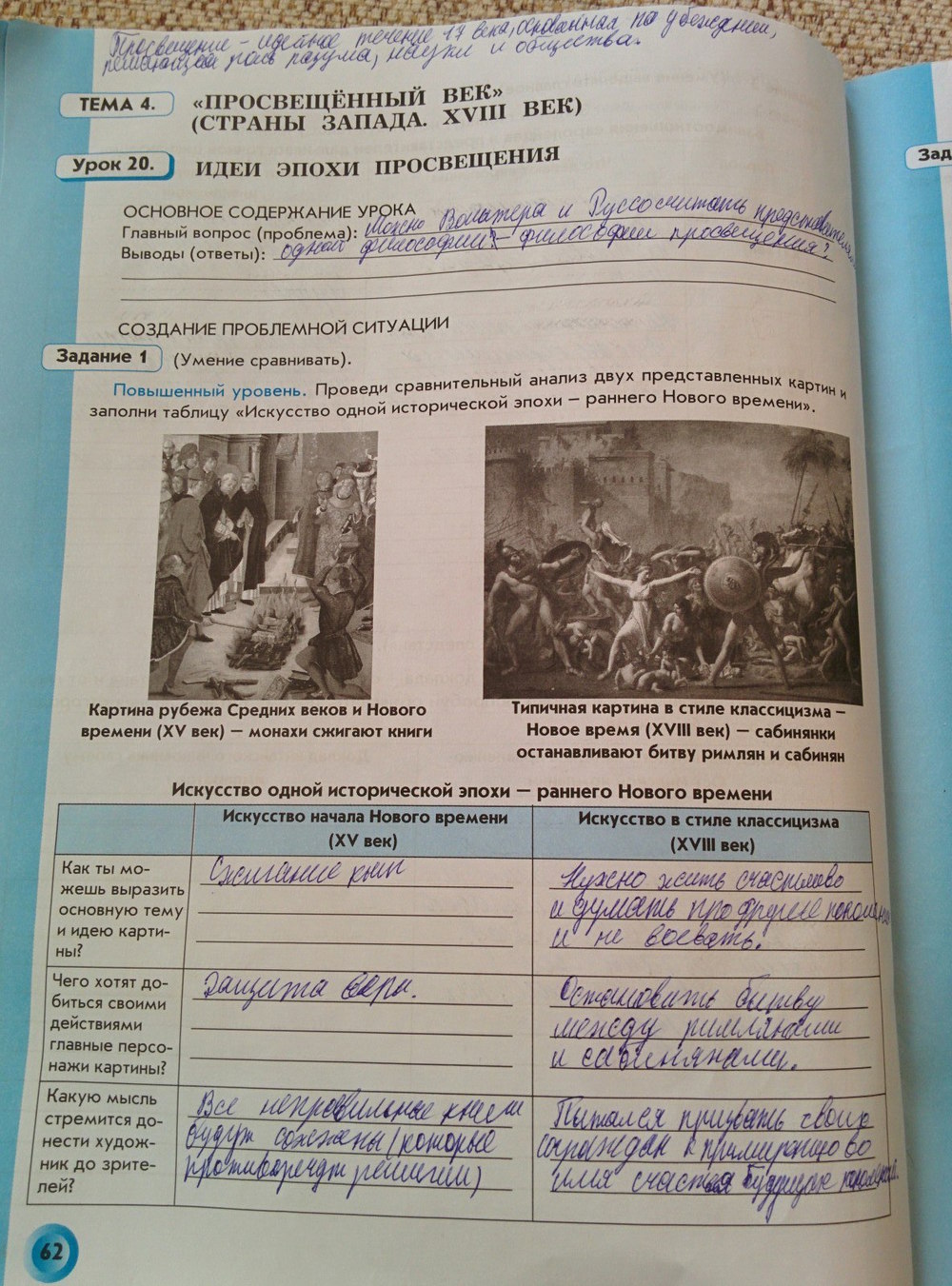 Рабочая тетрадь по истории Нового времени 7 класс Малкова, Данилов (Всеобщая история) Страница 62