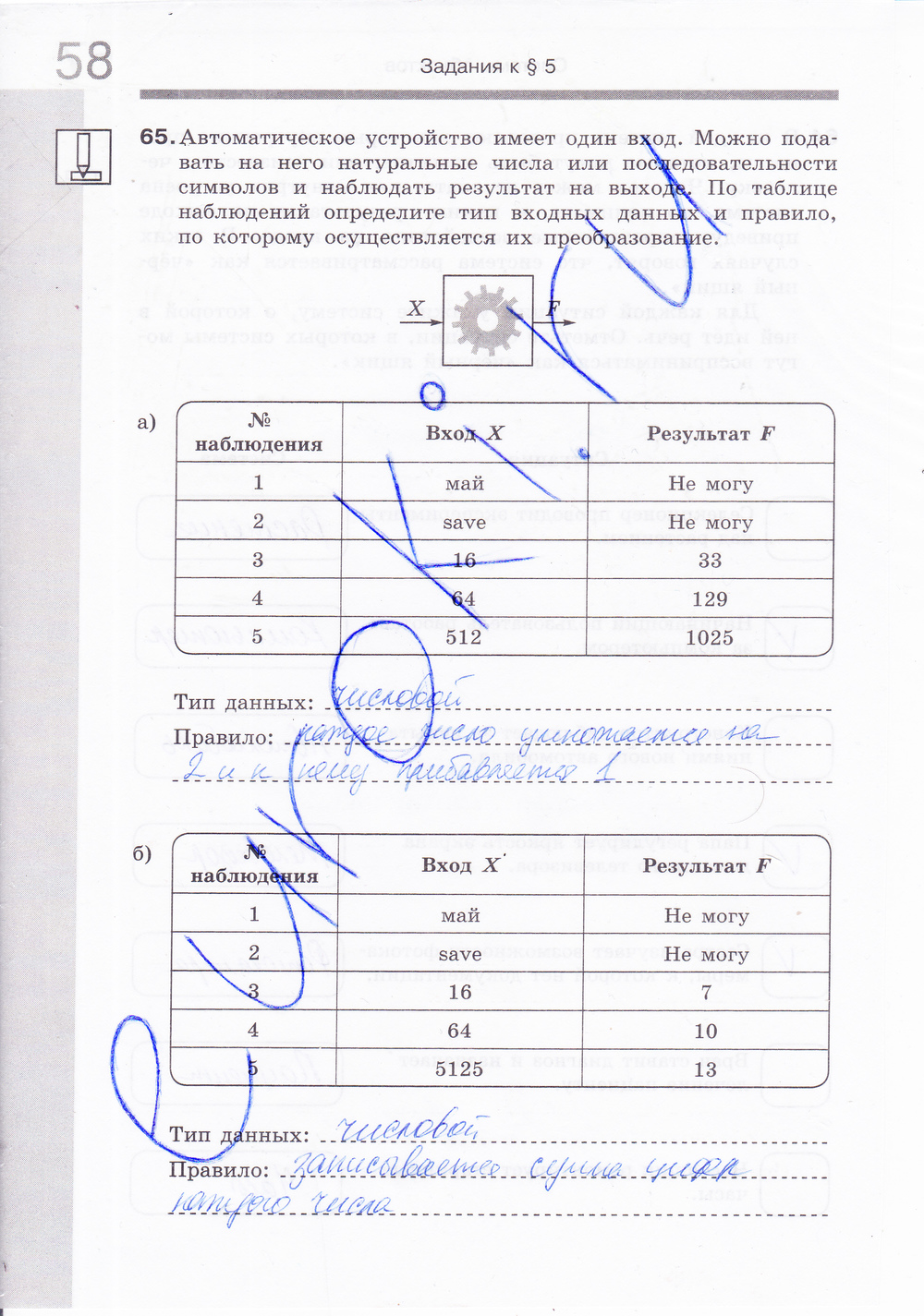 Рабочая тетрадь по информатике 6 класс. ФГОС Босова Страница 58